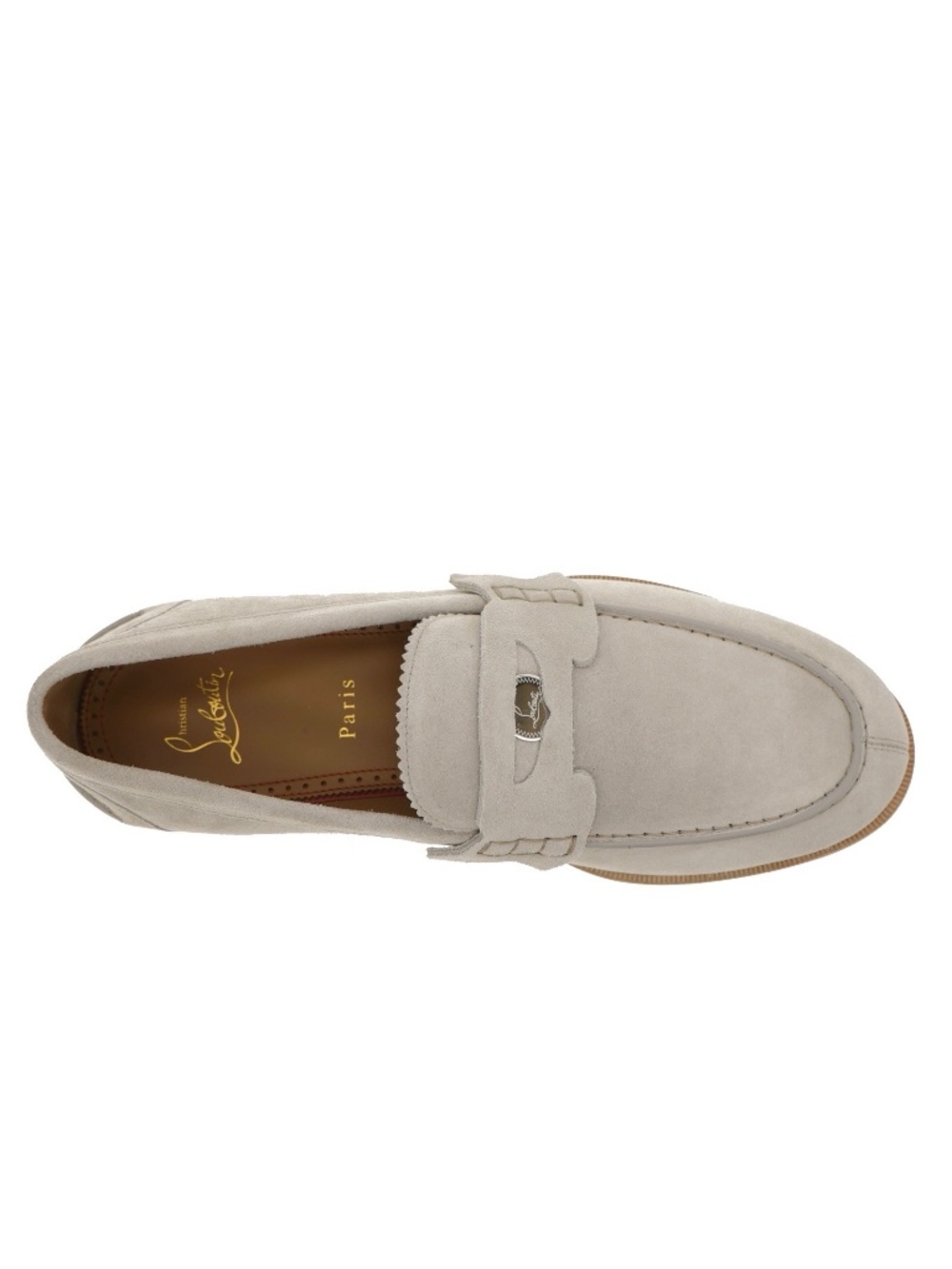 Christian Louboutin Penny Loafer Grey Suede Leather Size 12 US New - Picture 6 of 7